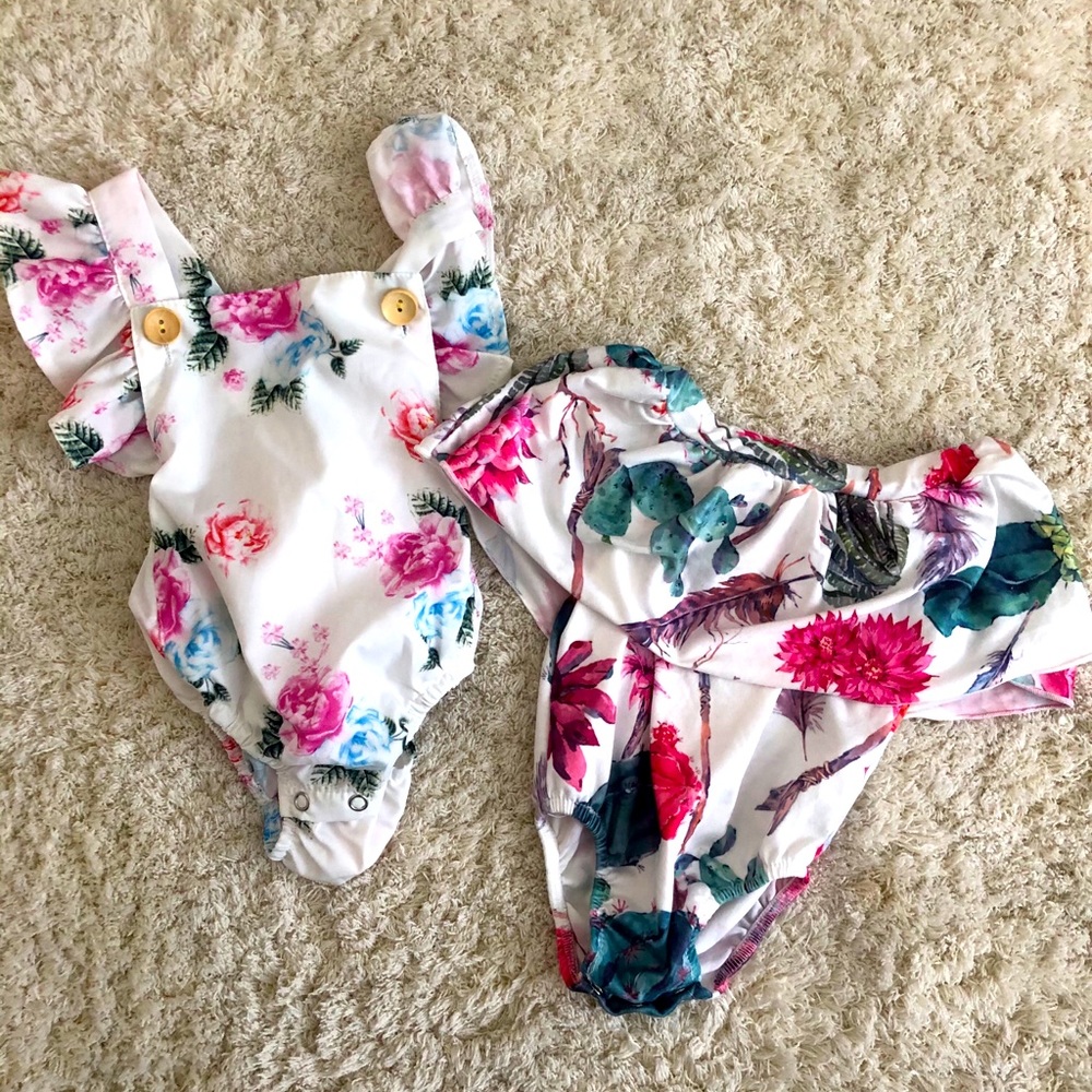Baby girl floral summer outfits